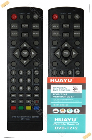 пульт универсальный huayu dvb-t2+2 version 2017 для цифровых телевизионных приставок dvb-t2 Huayu для приставок dvb-t2