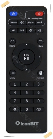 пульт iconbit movie smart tv, stick smart tv, xds84k, xds94kx IconBit для медиаплееров, hd плееров, tv тюнеров